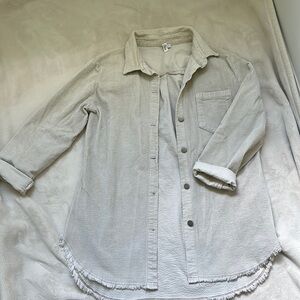 Elan Corduroy Button Down Shacket Womens L
